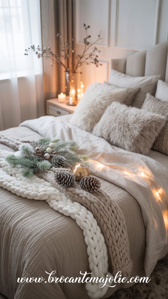 Chunky Knit Textures & Natural Pinecones