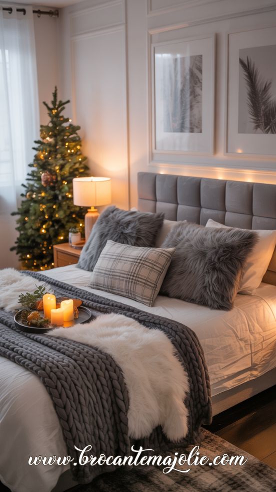Gray & White Winter Comfort with Candlelight