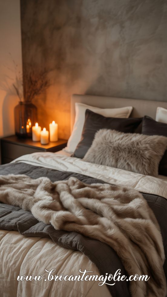 Moody Neutral Bedding for a Winter Sanctuary