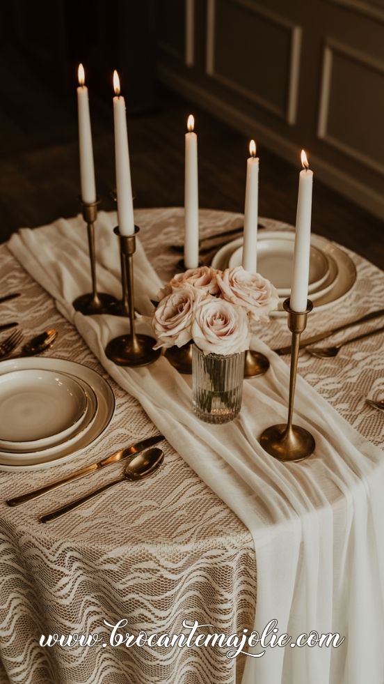 valentine's day candles on table