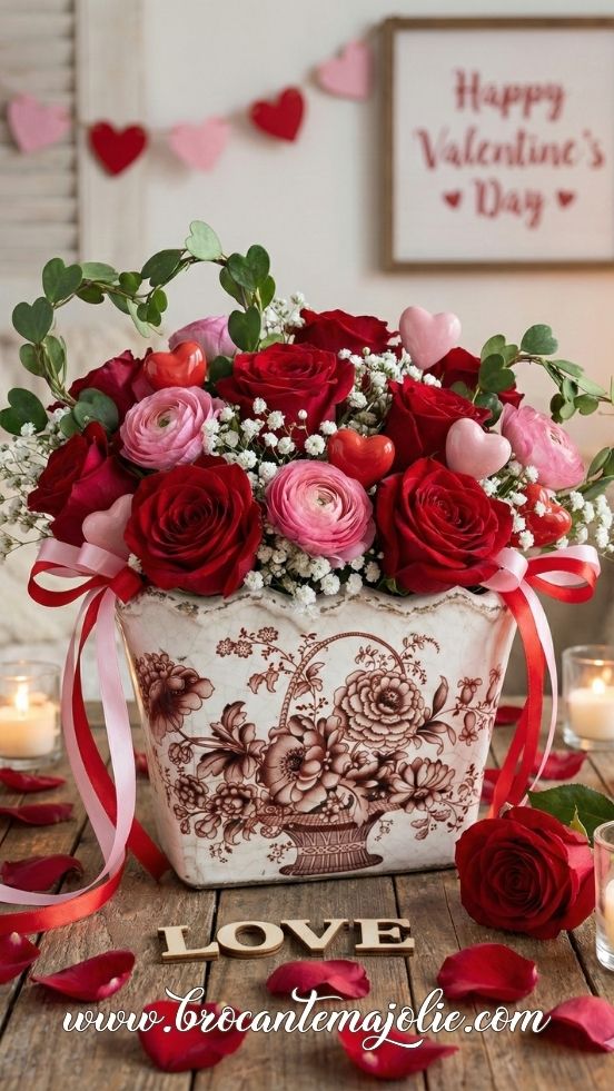 elegant valentine centerpiece