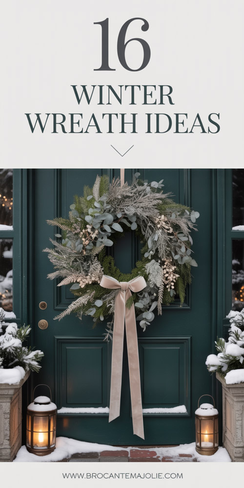 winter wreaths pinterest pin