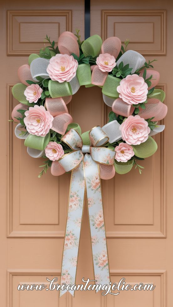 spring deco mesh wreath