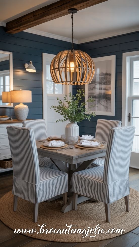 modern coastal farmhouse dining room
