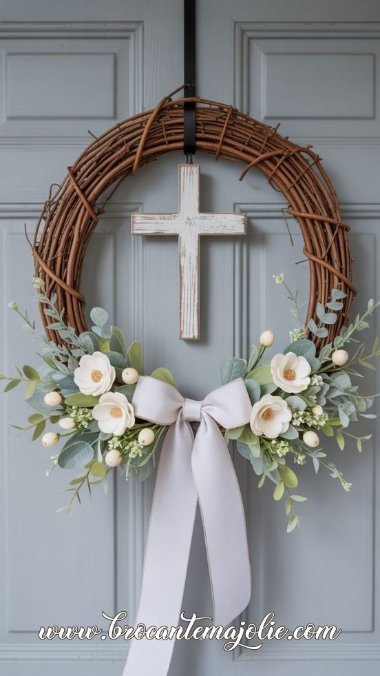 easter wreath cross