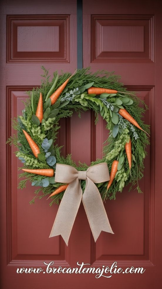 farmhouse easter wreath carrots