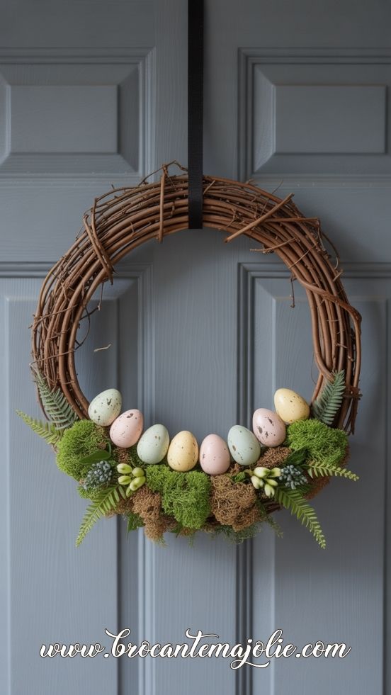 farmhouse easter wreath eggs