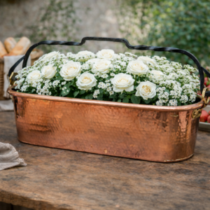 Vintage hammered copper fish poacher by Havard made in France with iron handle