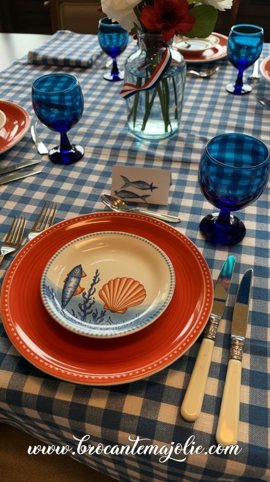 coastal 4th of july tablescape