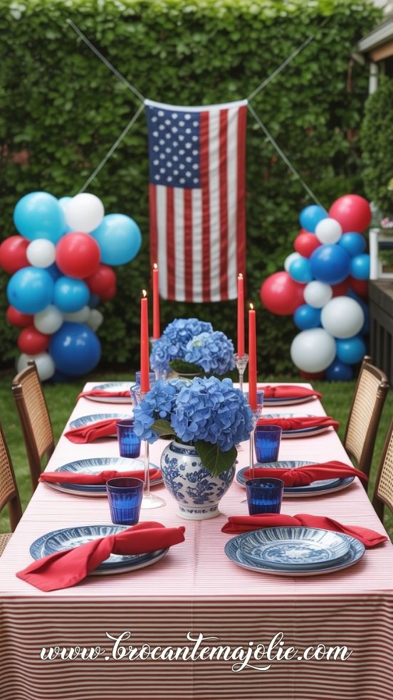 americana 4th of july tablescape