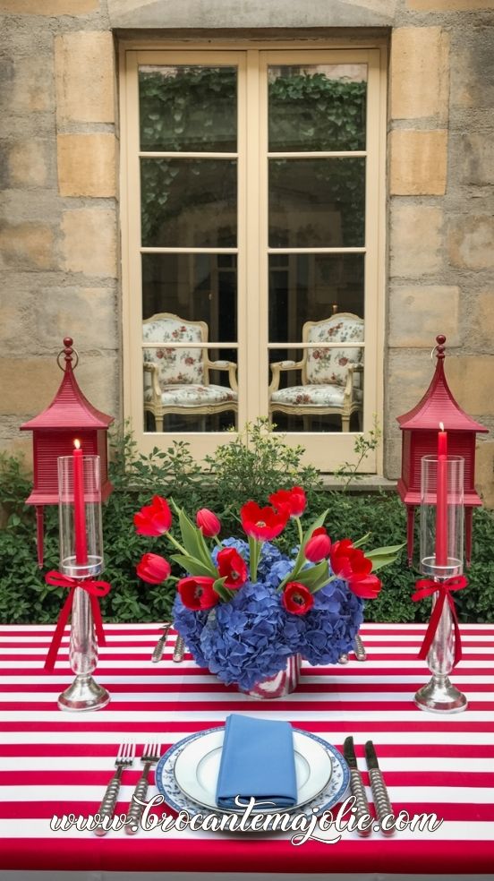 flower 4th of july tablescape