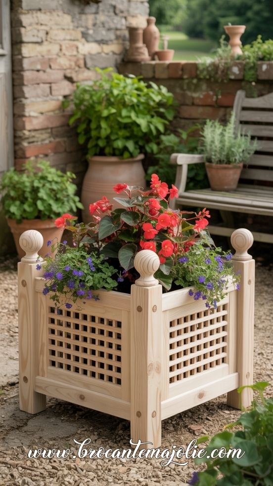 wooden planter