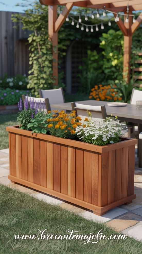 wooden planter