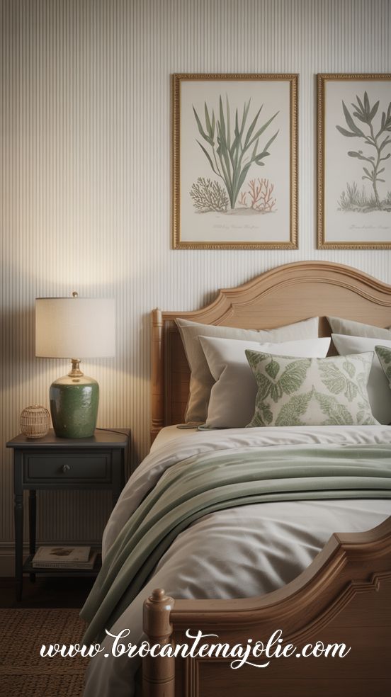 green coastal bedroom