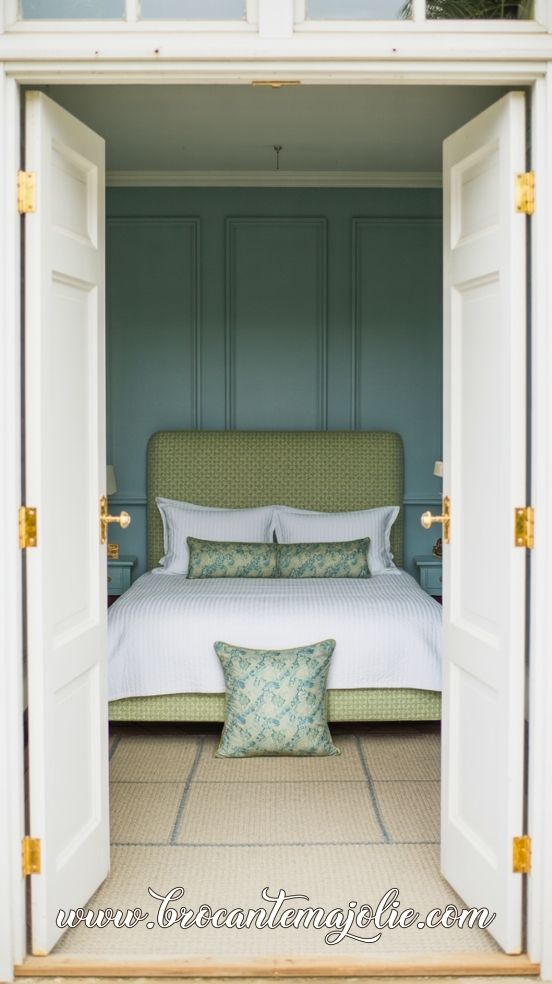 green coastal bedroom