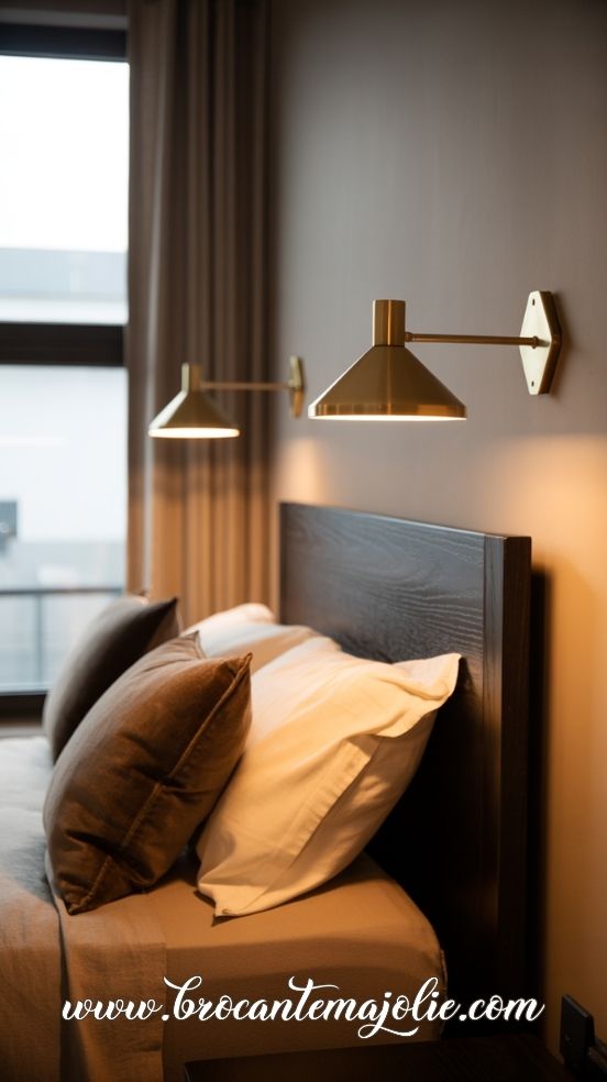 wall lights above bed