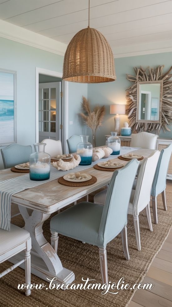 contemporary coastal dining room