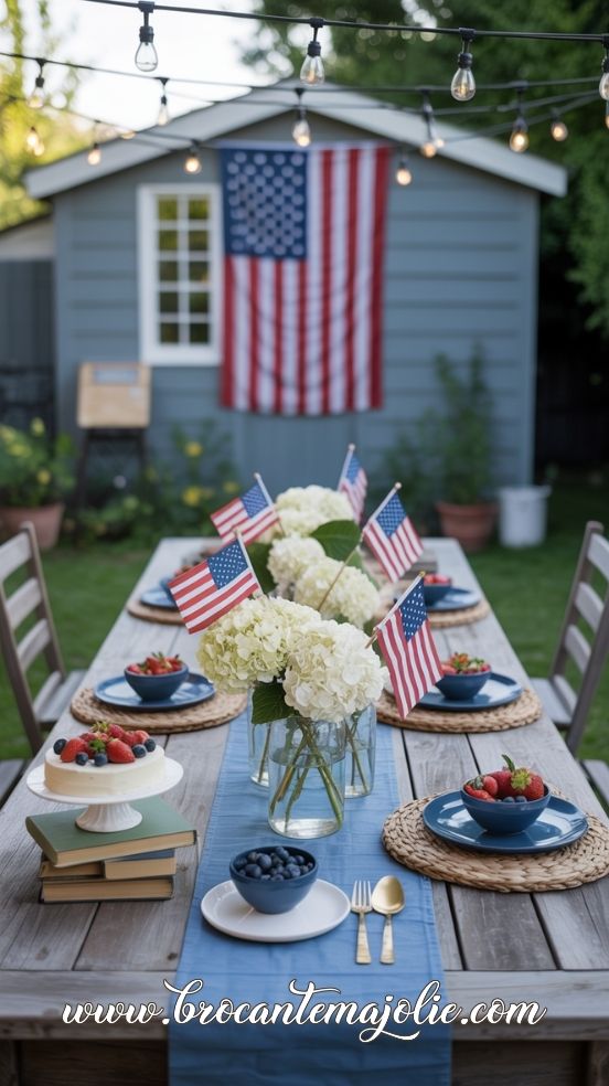 outdoor 4th of july tablescape
