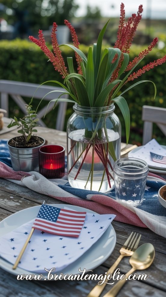simple 4th of july tablescape