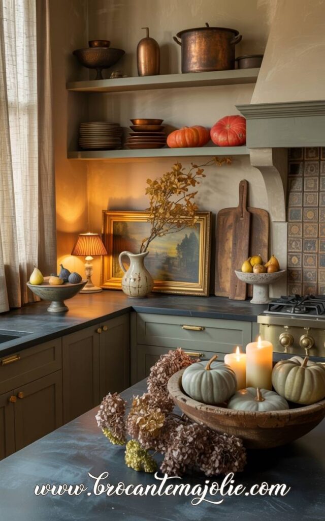fall Pumpkin and Candle Centerpiece