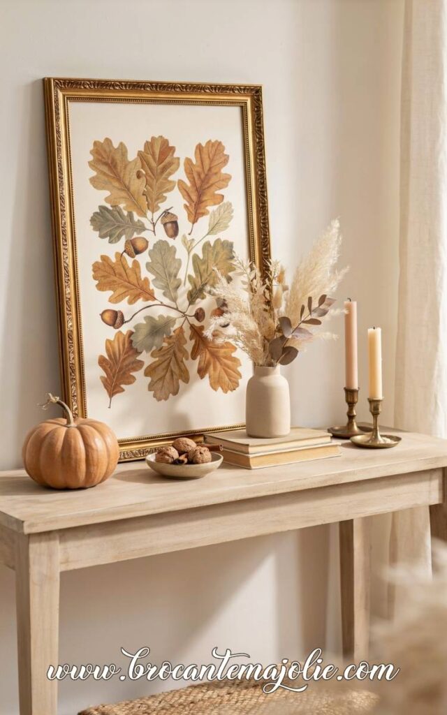 fall console table decor