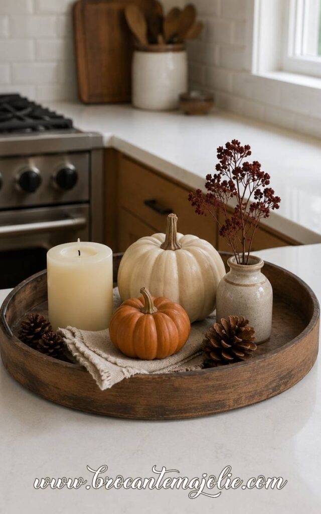 Round Autumn Tray in kitchen