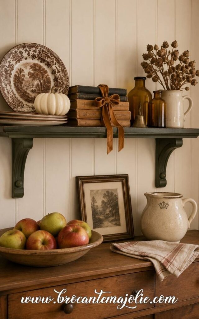 Farmhouse fall Shelf Styling
