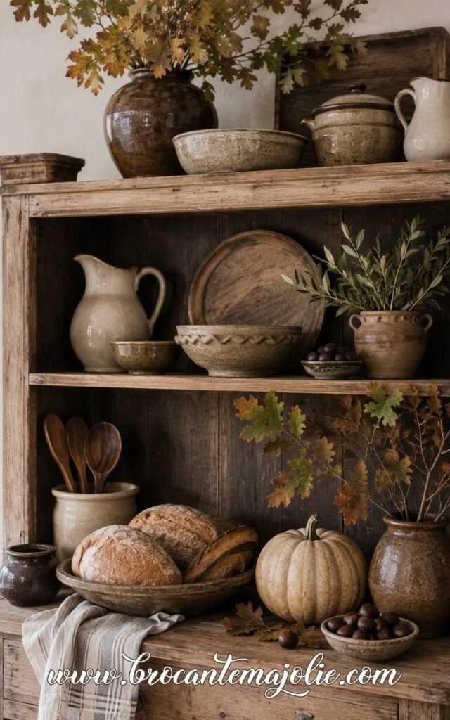 How to Decorate the Top of a Hutch for fall