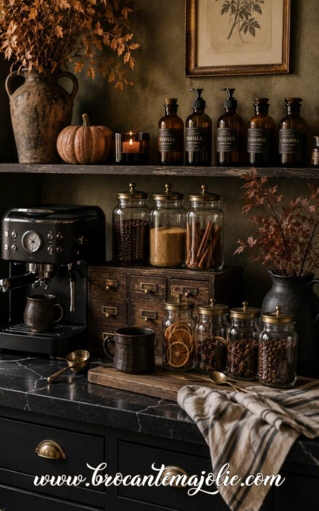 Modern black Fall Coffee Bar