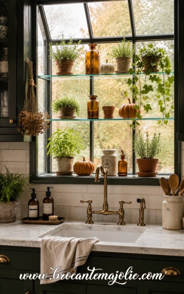 Fall Kitchen Window Decor