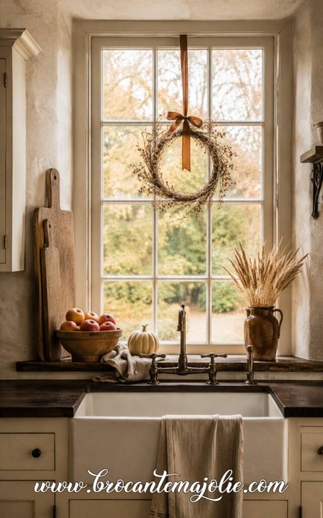 Fall Kitchen Window Decor