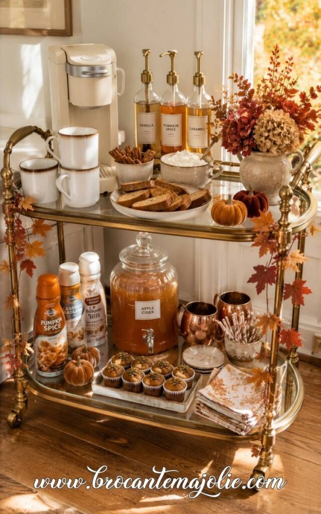 Fall Coffee Bar for a Small Party on a cart