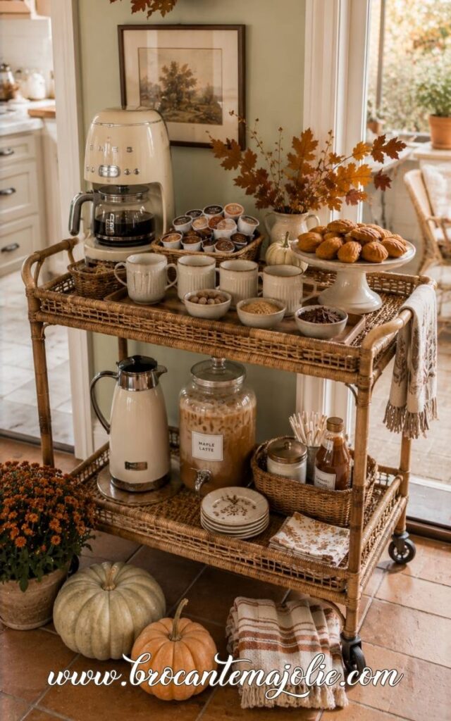 Fall Coffee Bar Ideas kitchen cart
