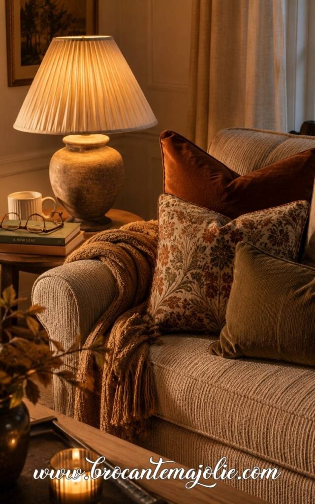 cozy fall living room lighting