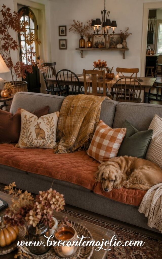 fall living room with warm colors