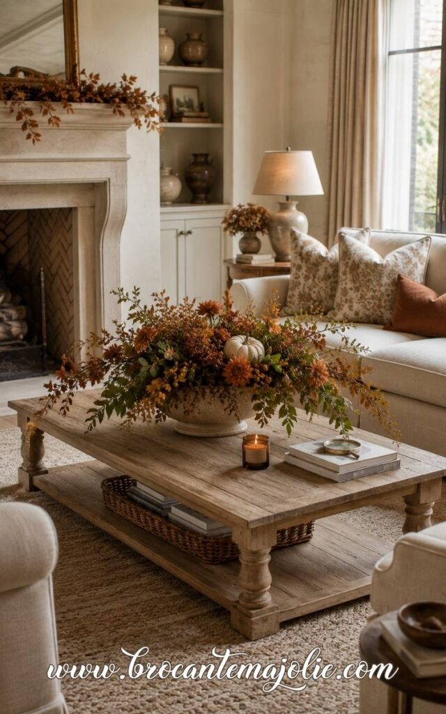 fall living room centerpiece