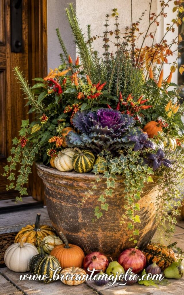 large fall outdoor planter