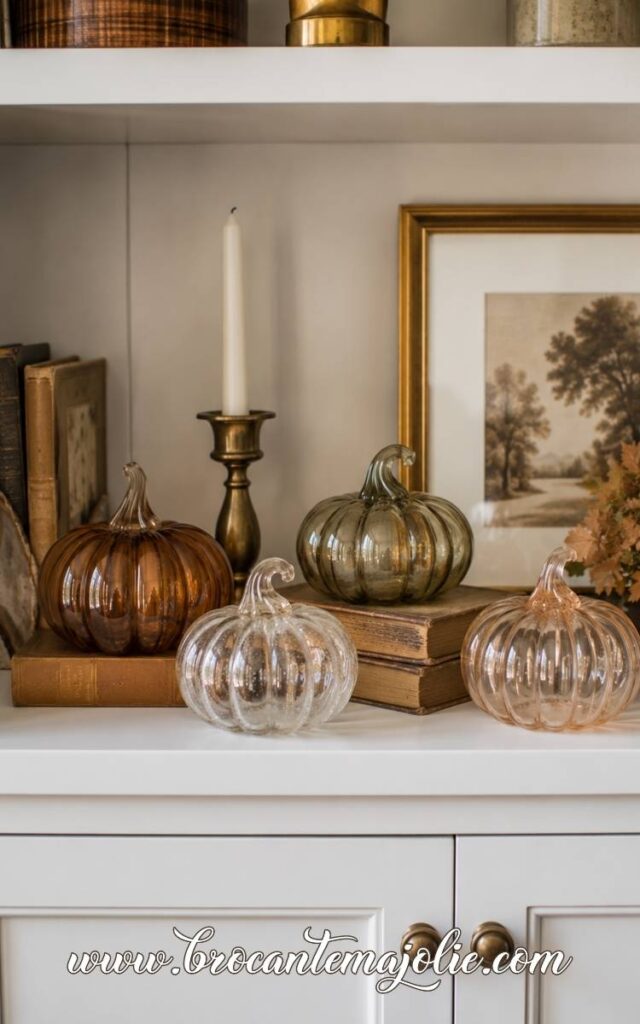 glass pumpkins for fall