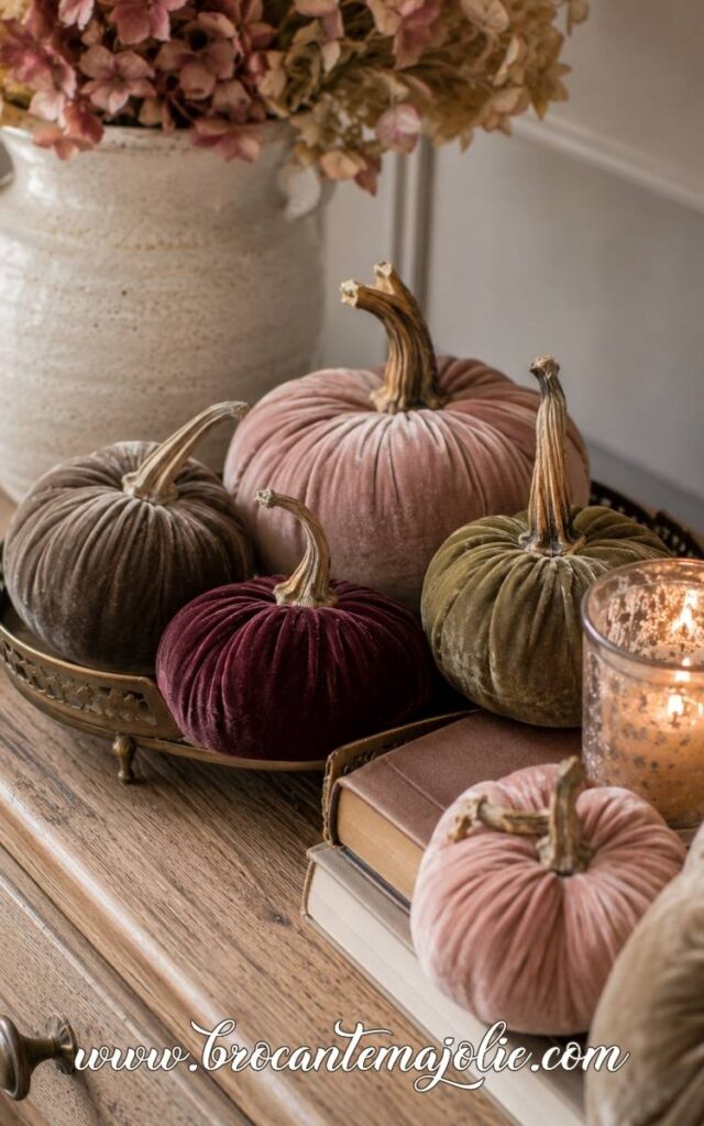 velvet pumpkins for fall