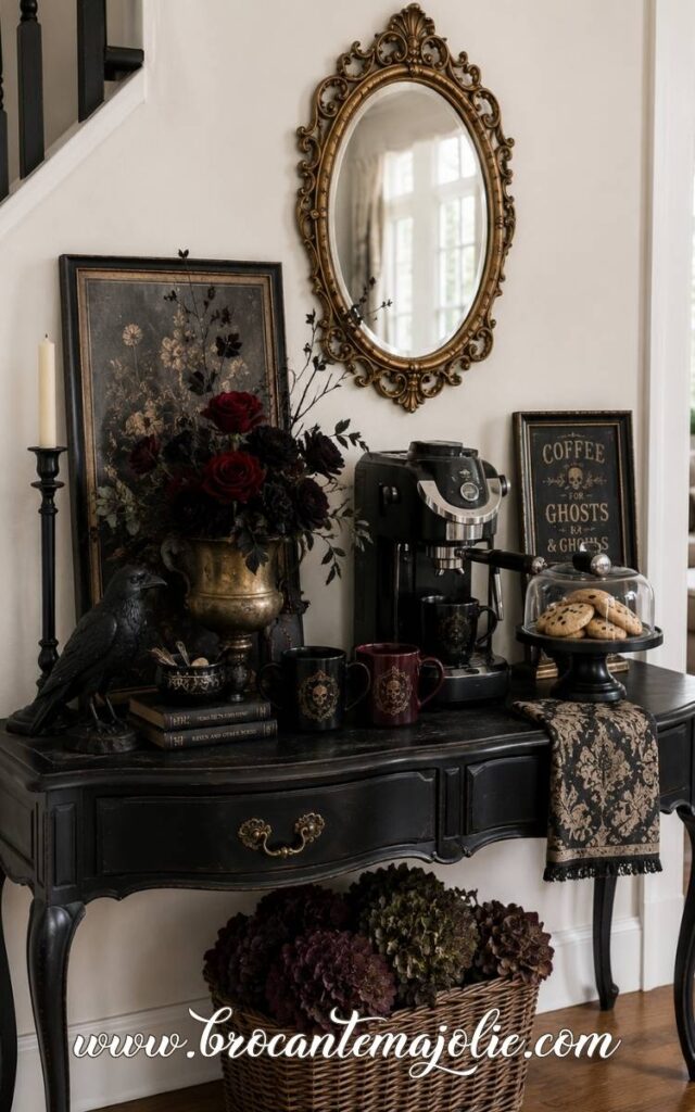 goth coffee bar on console