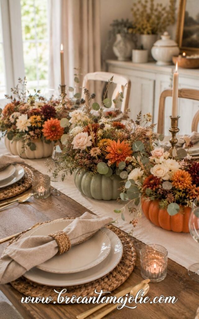 pumpkin tablescape decor