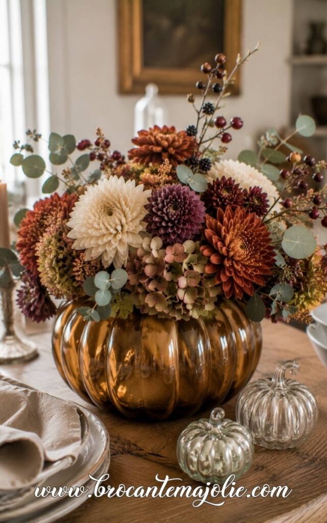 pumpkin flower arrangement
