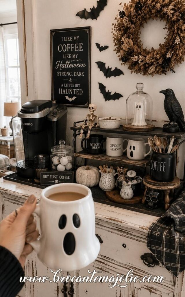 spooky coffee bar wall art
