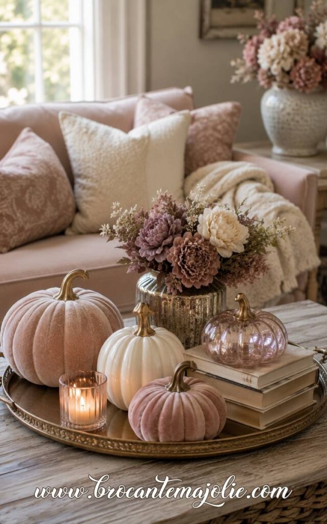 pink pumpkin decor