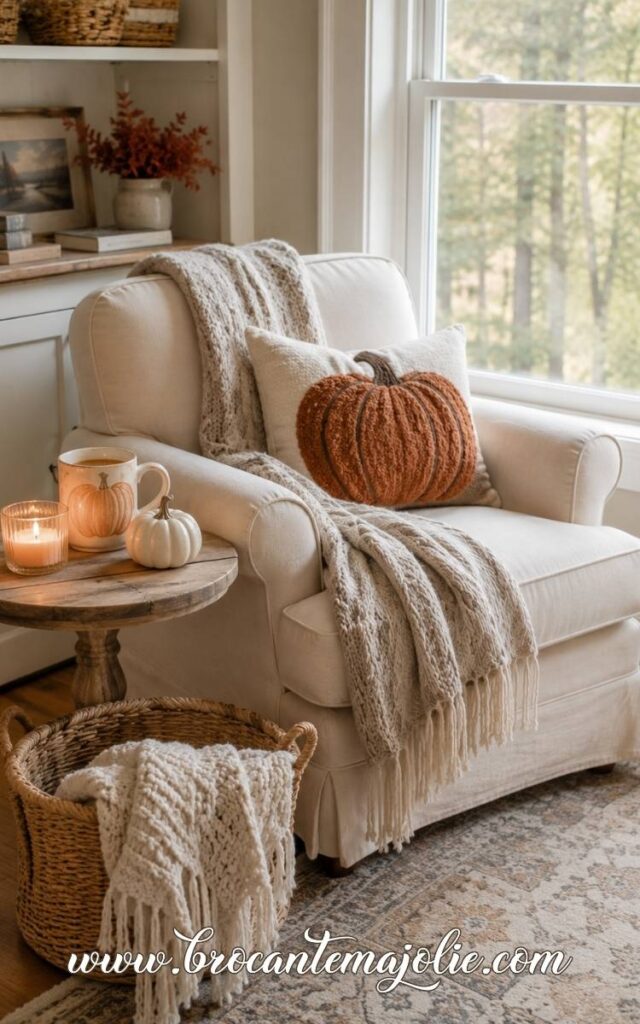 easy pumpkin decor living room