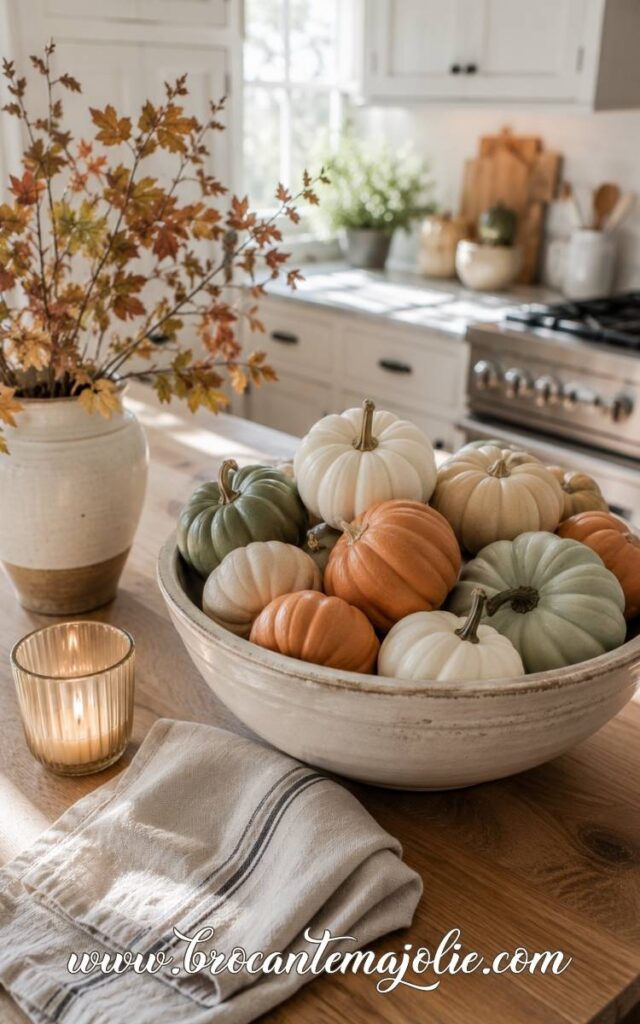 easy pumpkin kitchen island decor