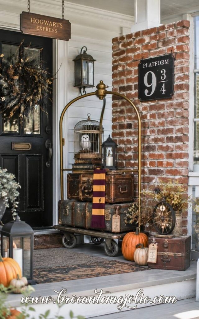 halloween yard harry potter wizard train station