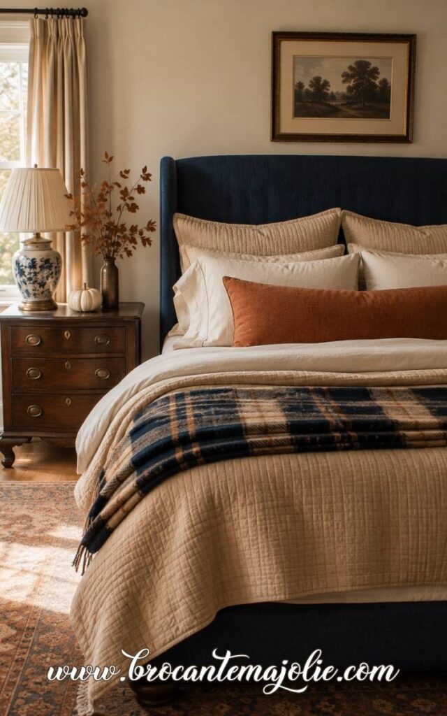 navy blue fall bedroom