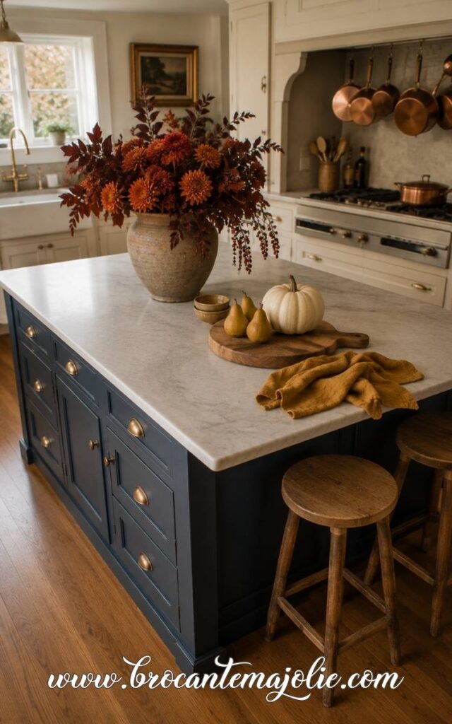 navy blue fall kitchen