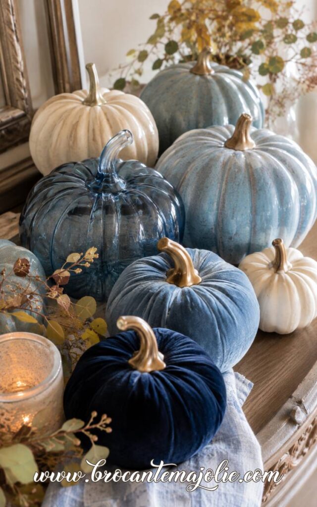 blue fall decor